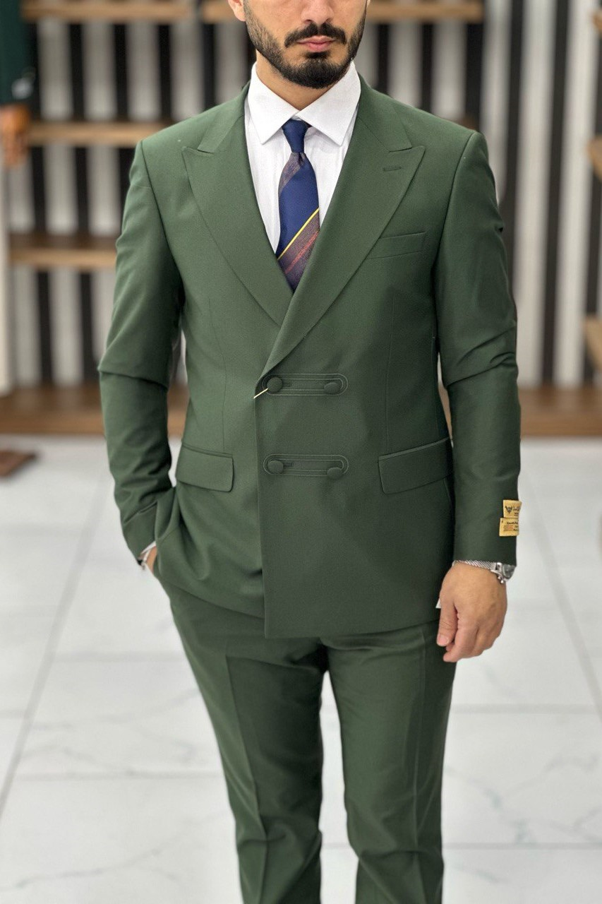 Wholesale Men's Khaki Two-Piece Suit 1744W26-042
