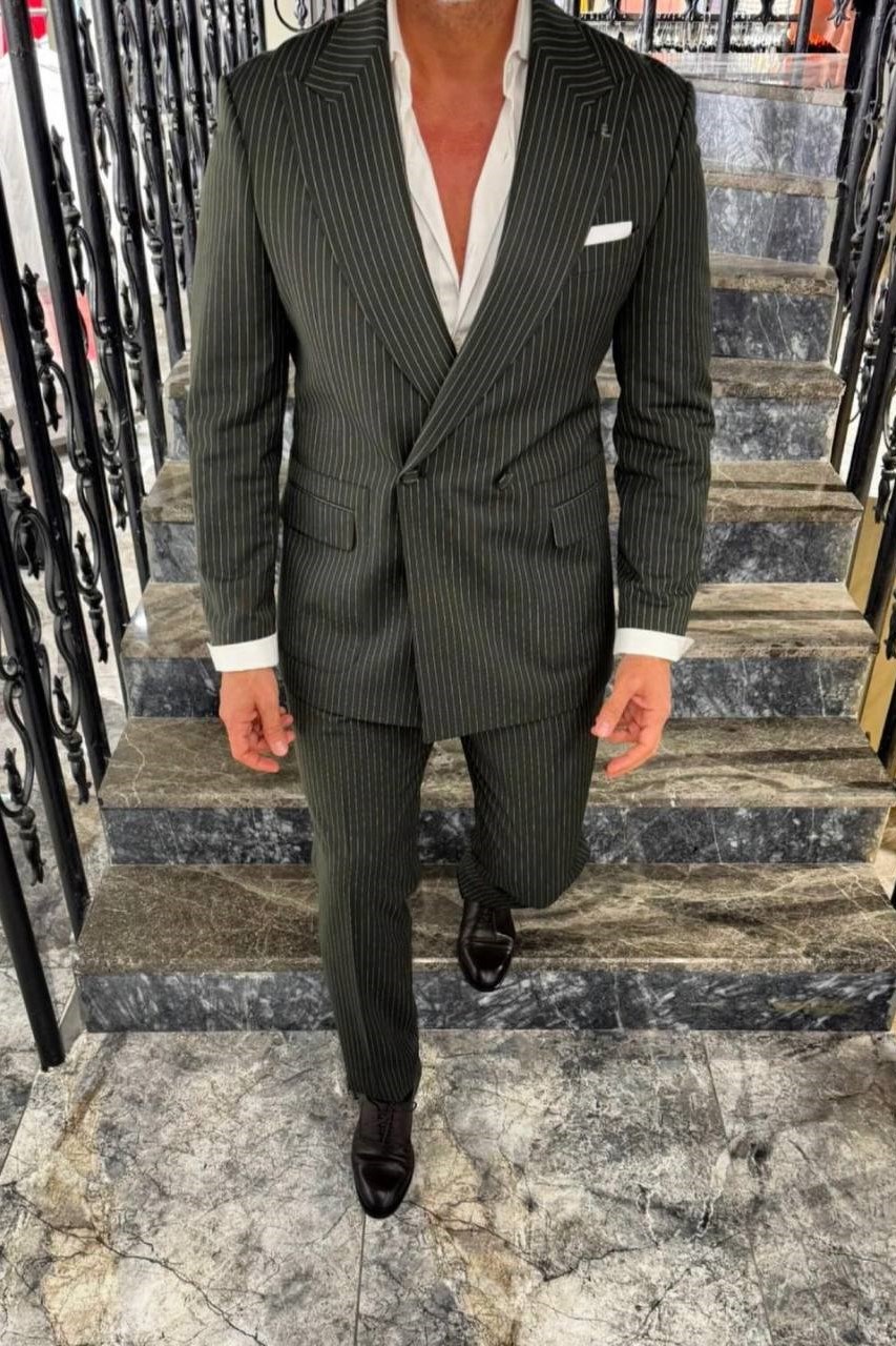 Wholesale Men's Khaki Two-Piece Suit 1702W26-0509