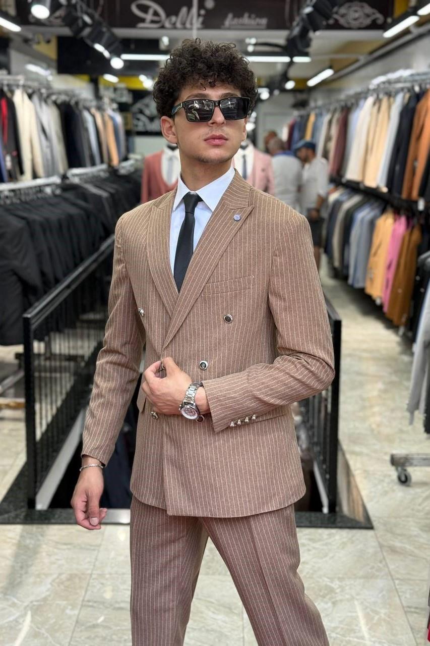 Wholesale Men's Latte Two-Piece Suit 1701W26-057