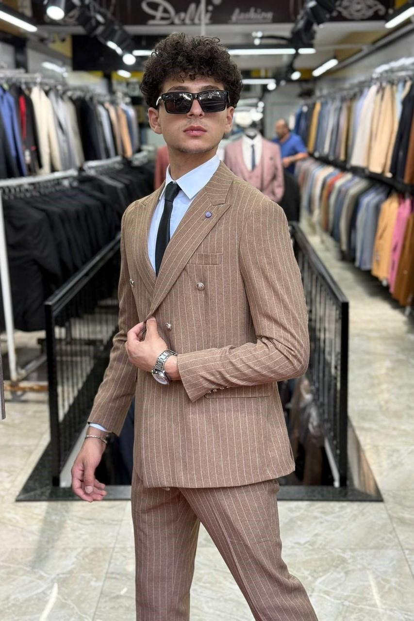 Wholesale Men's Latte Two-Piece Suit 1701W26-057-1