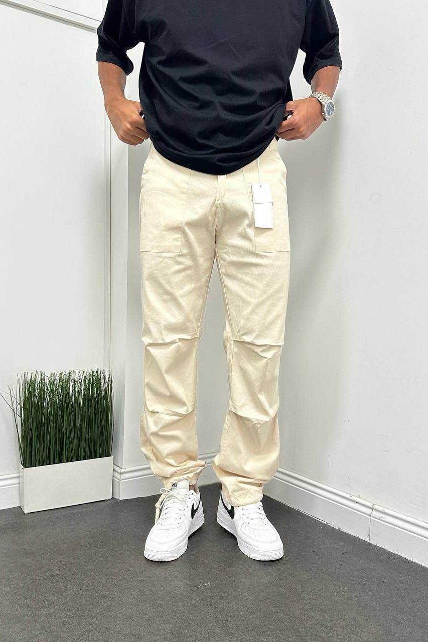 Wholesale Mens Light Beige Baggy Pants