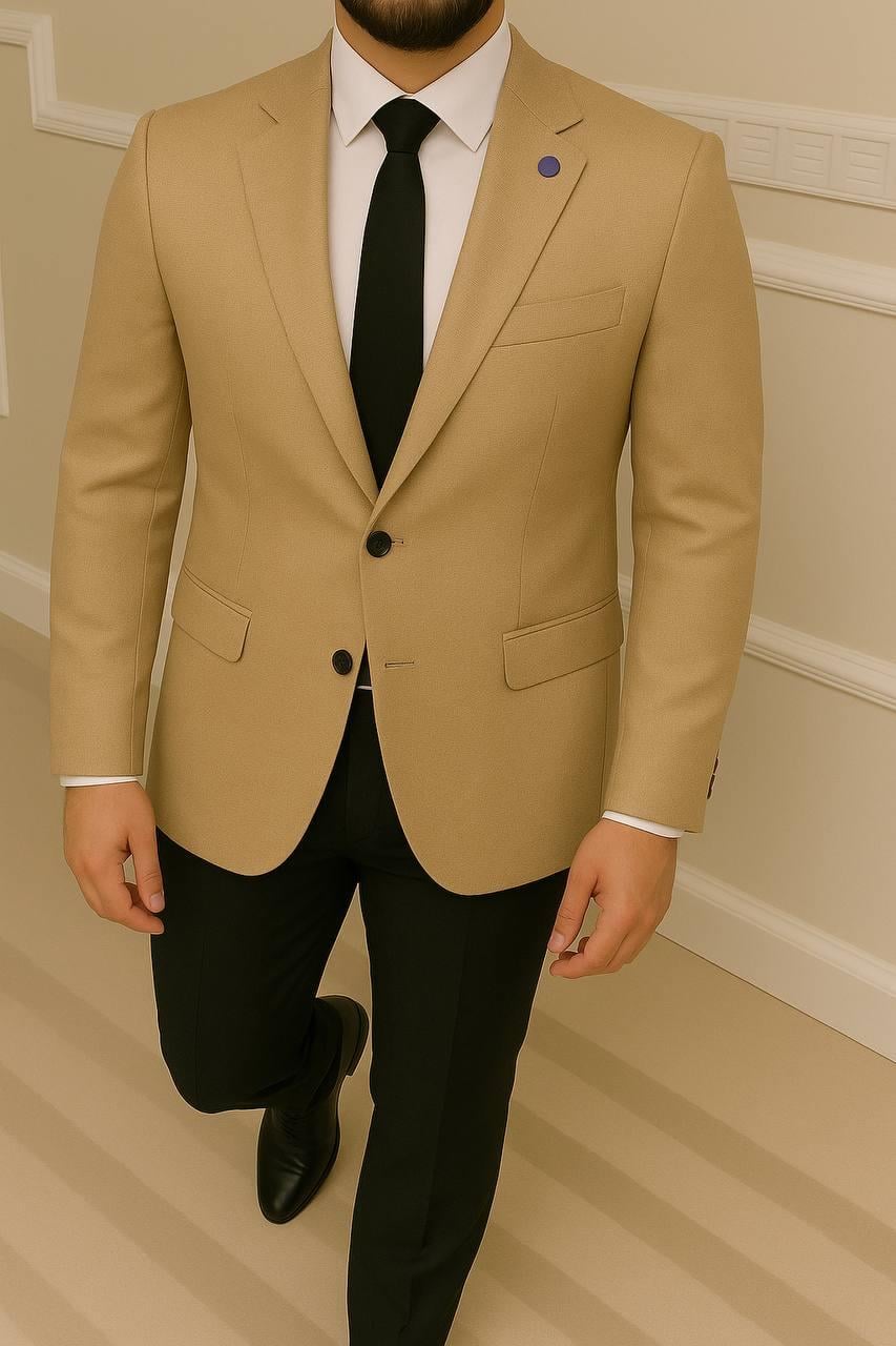 Wholesale Men's Light Beige Blazer Jacket 1701W26-038