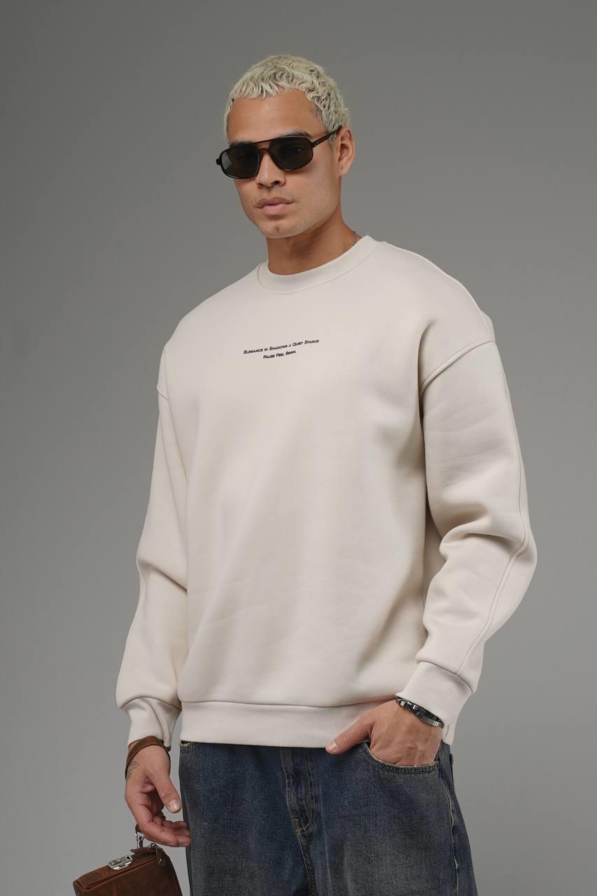 Wholesale Mens Light Beige Oversized Sweatshirt 
