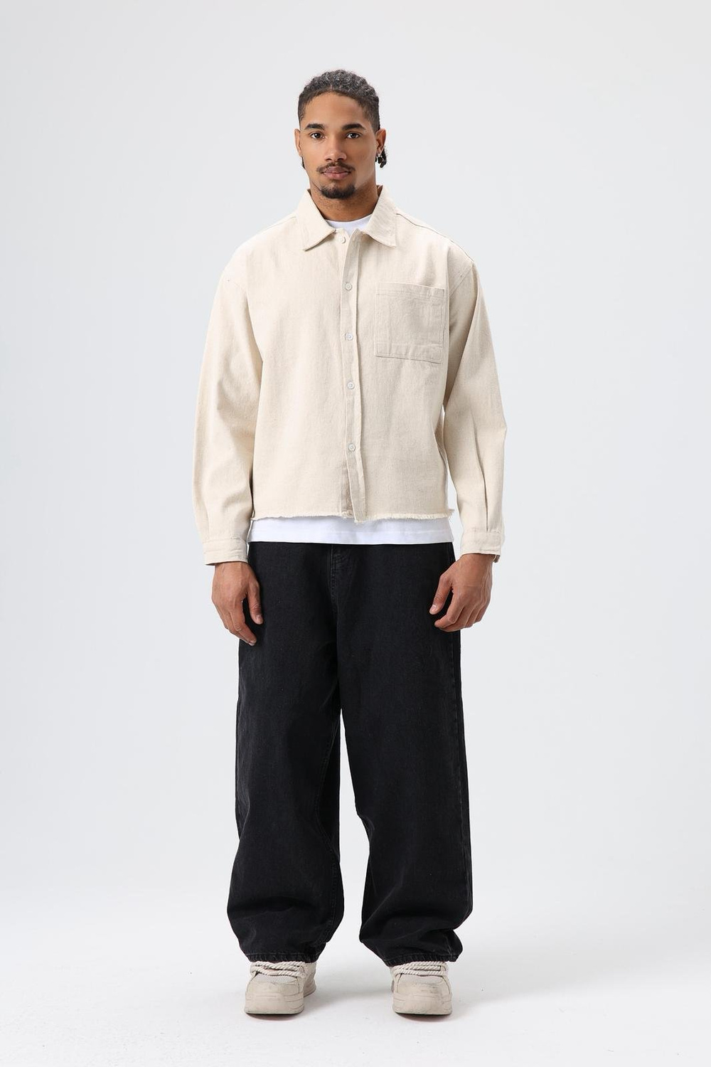 Wholesale Mens Light Beige Zip-Up Jacket