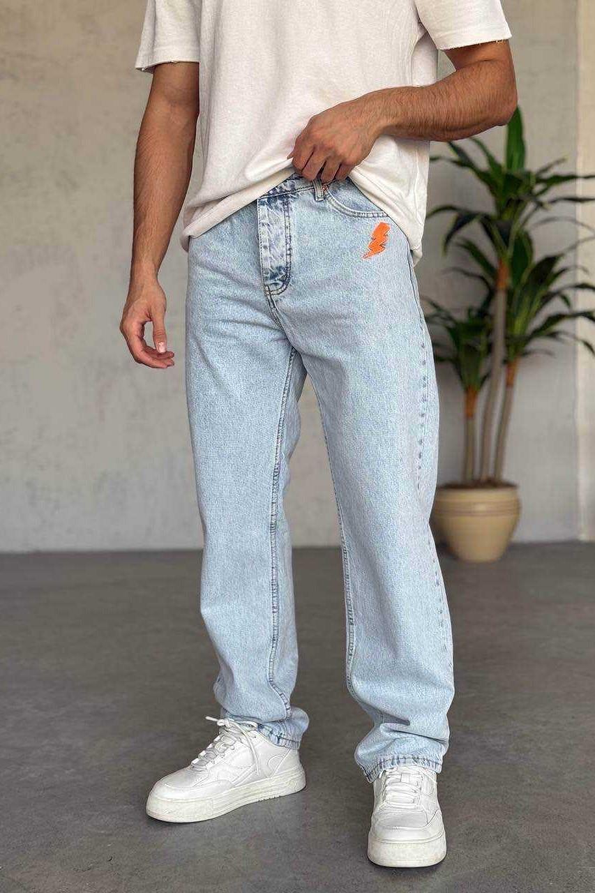 Wholesale Mens Light Blue Baggy Jeans