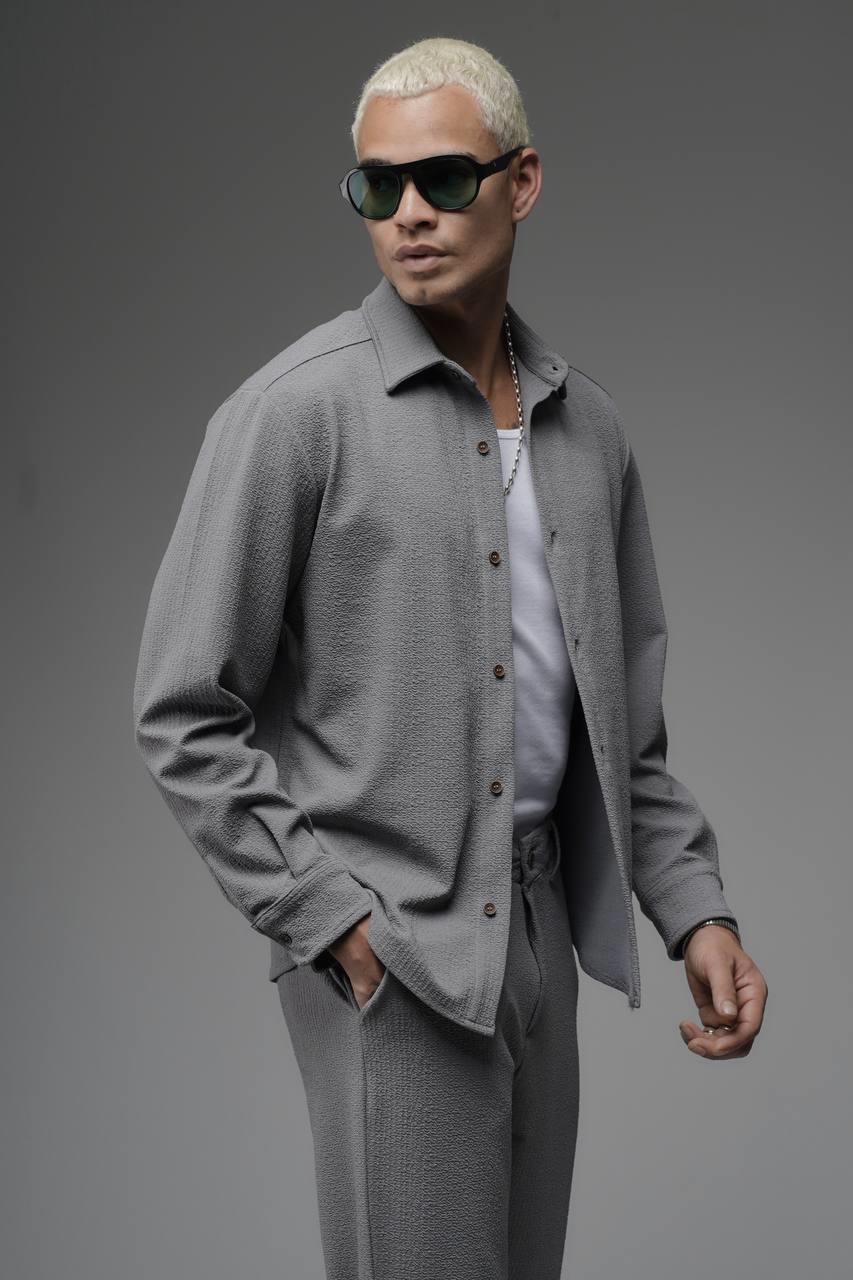 Wholesale Mens Light Gray Shirt and Trouser Suit