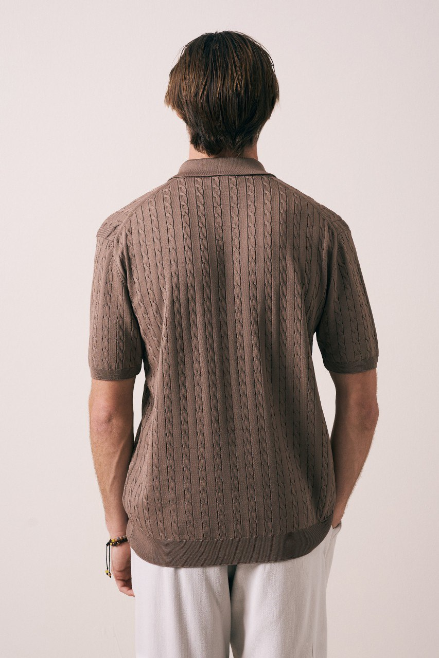 Wholesale Mens Mink Knit Polo Shirt