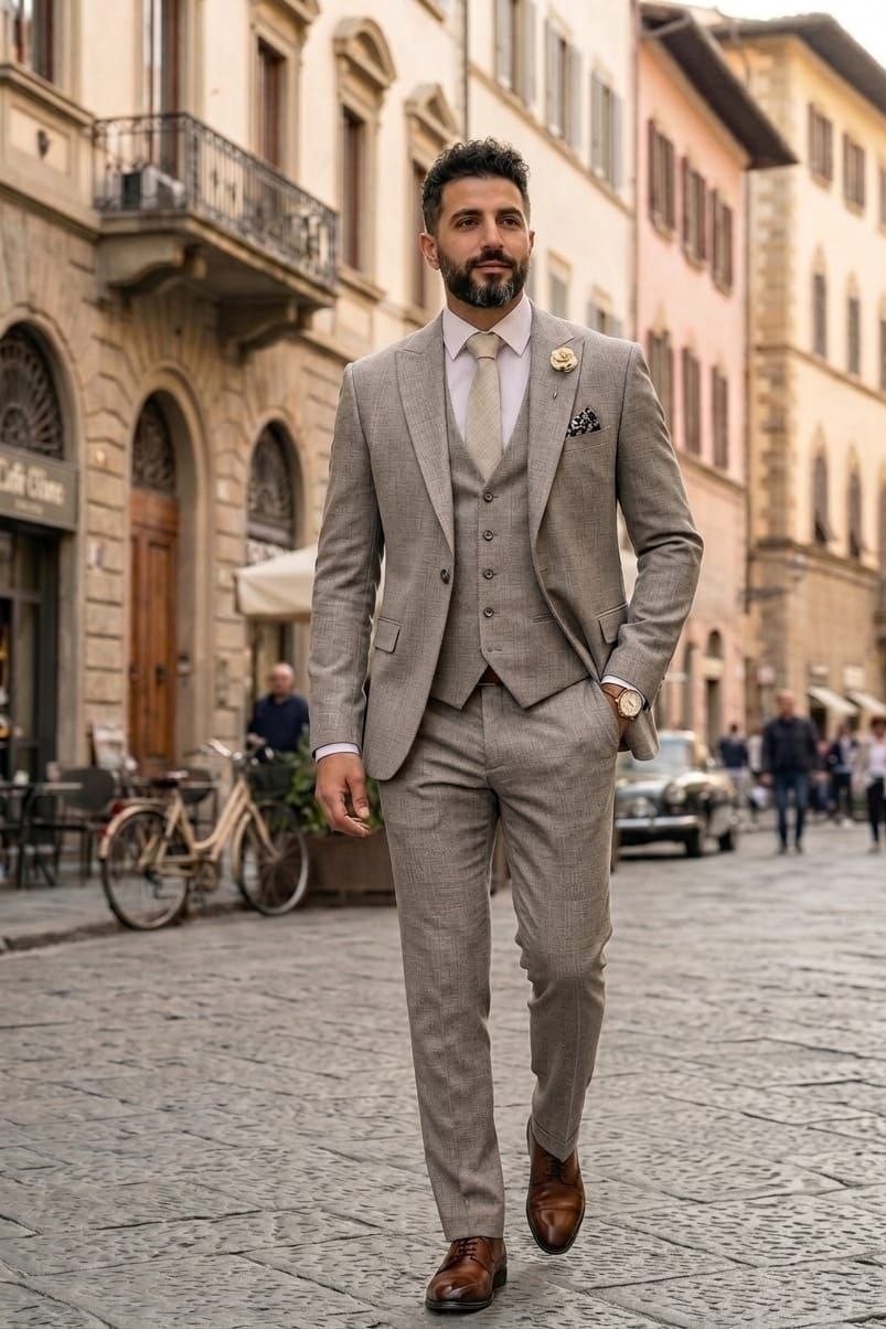 Wholesale Men's Mink Three-Piece Suit 1701W26-101