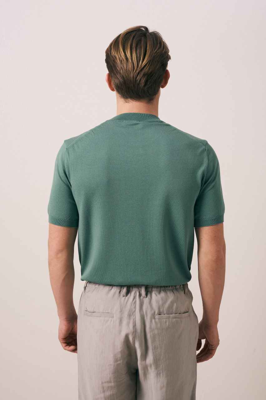 Wholesale Mens Mint Knit Crew-Neck T-Shirt