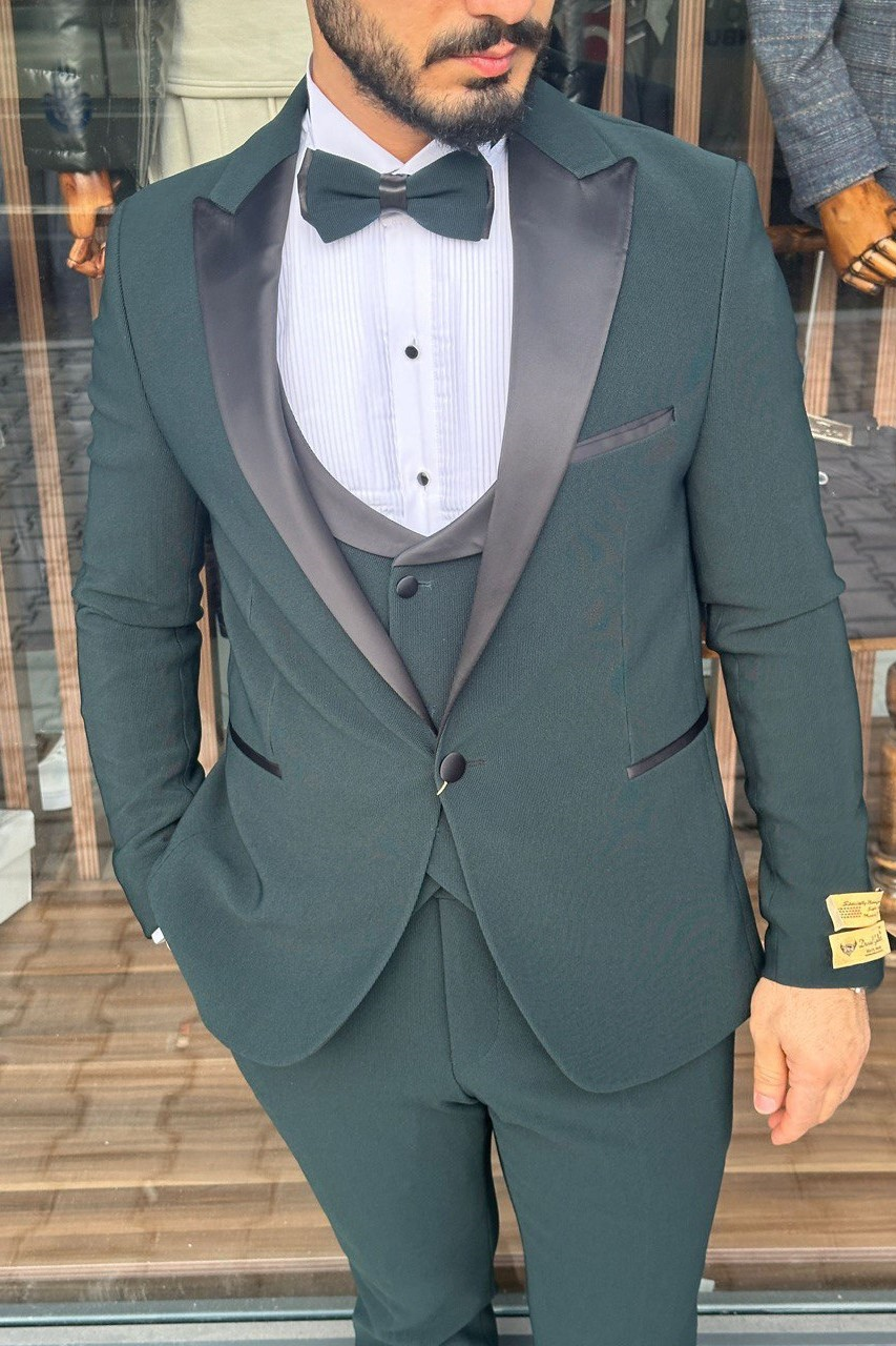 Wholesale Men's Mint  Plus Size Three-Piece Suit 1744W26-005