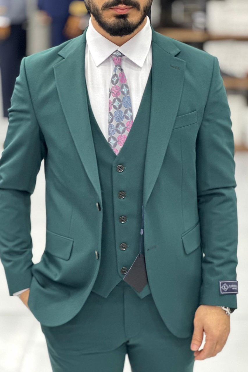 Wholesale Men's Mint Three-Piece Suit 1744W26-020