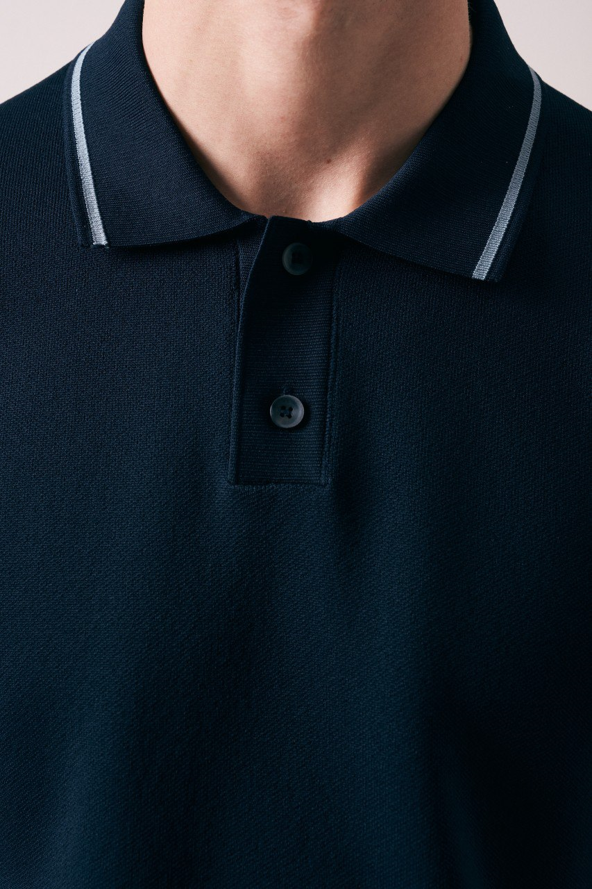 Wholesale Mens Navy Knit Polo Shirt