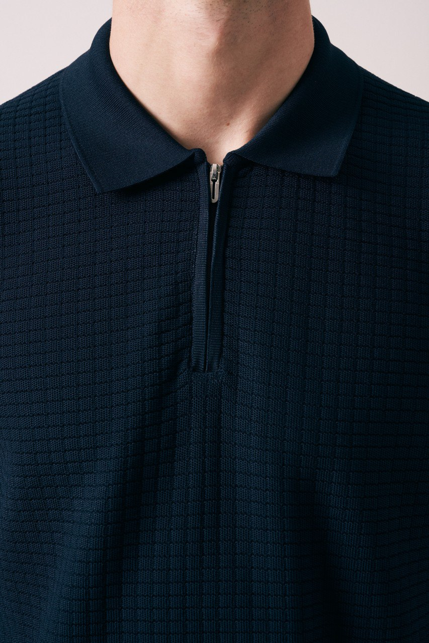 Wholesale Mens Navy Knit Polo Shirt