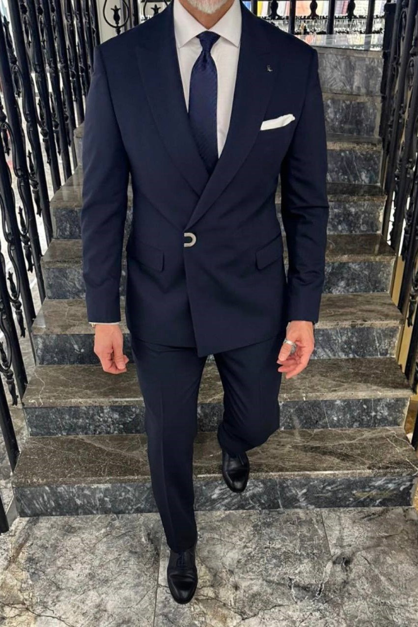 Wholesale Men's Navy Two-Piece Suit 1702W26-0518