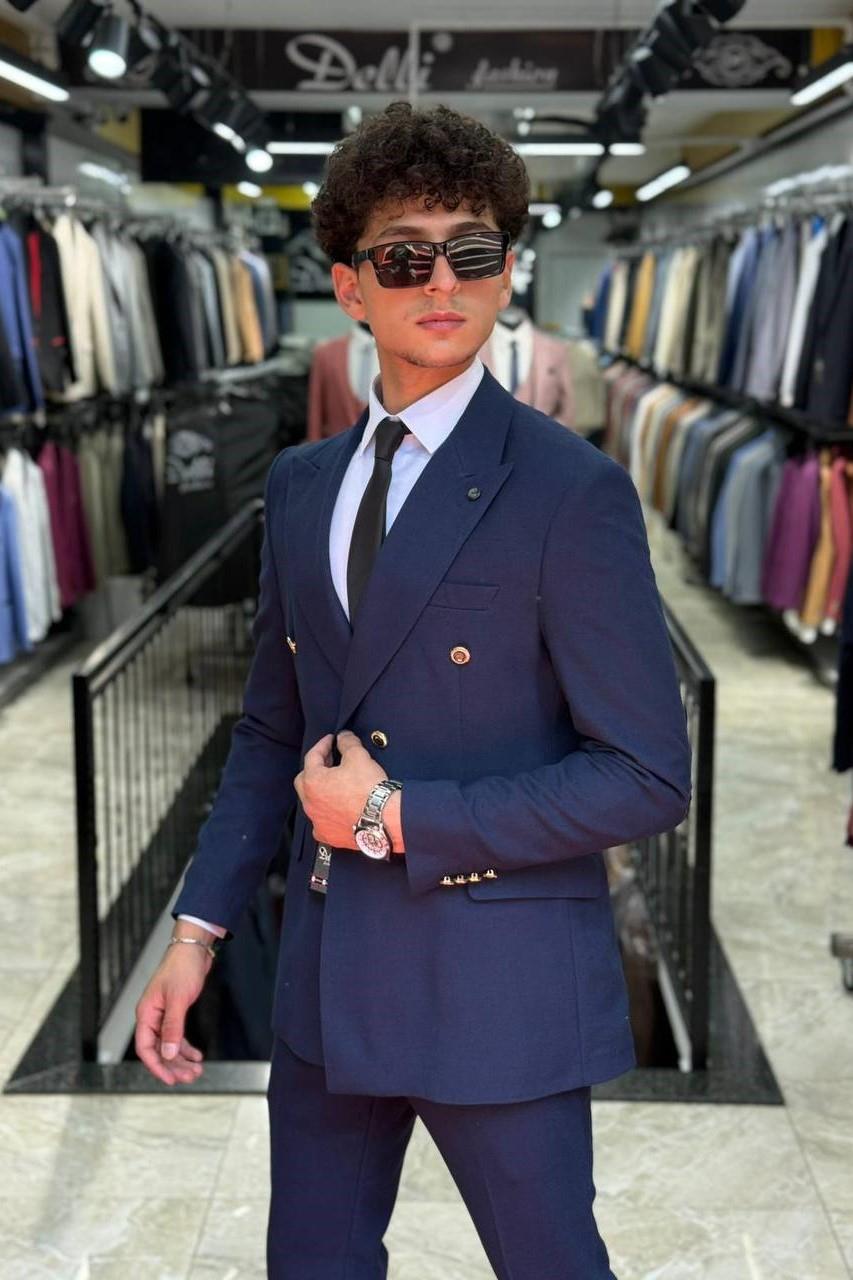 Wholesale Men's Navy Two-Piece Suit 1701W26-058