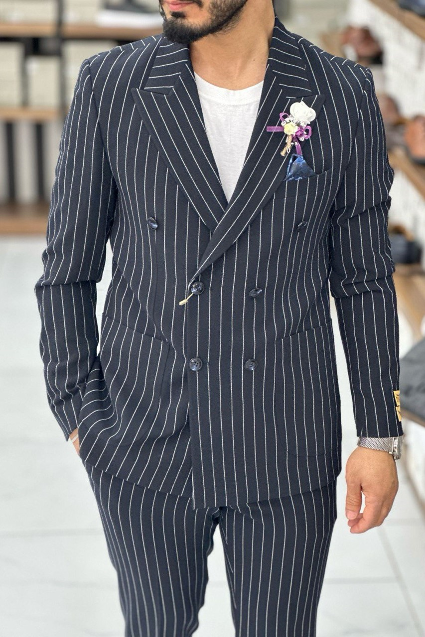 Wholesale Men's Navy Two-Piece Suit 1744W26-044