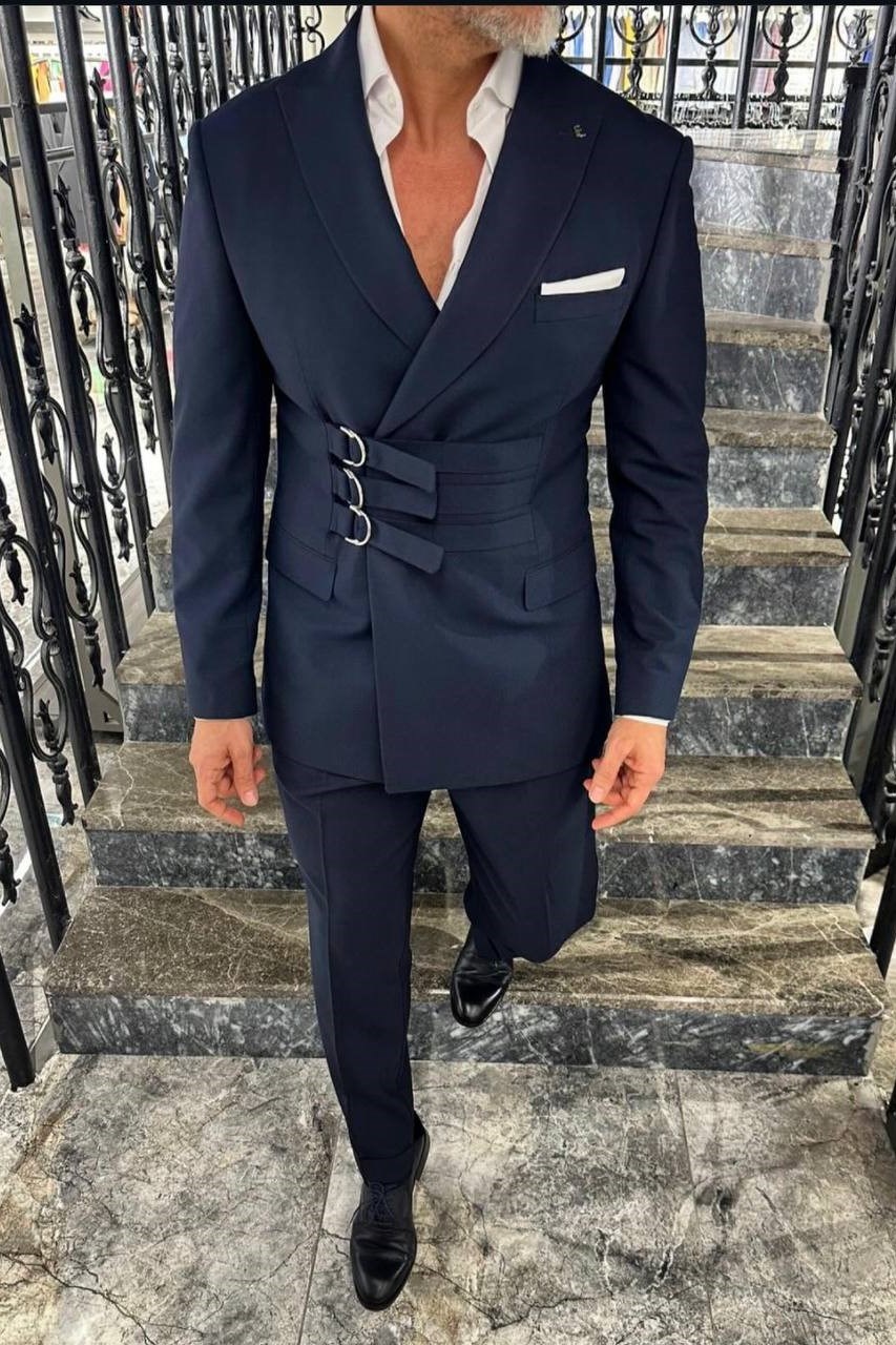 Wholesale Men's Navy Two-Piece Suit 1702W26-0507