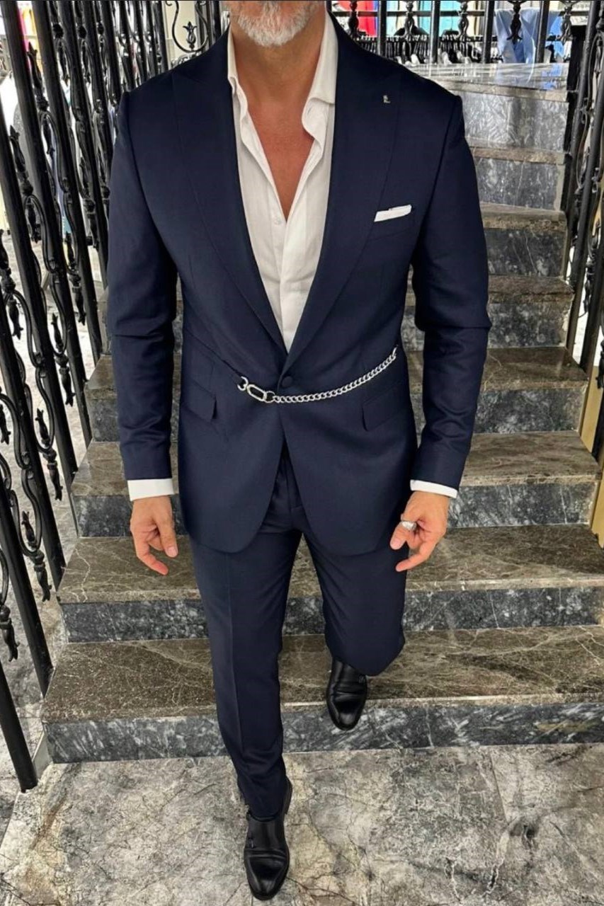Wholesale Men's Navy Two-Piece Suit 1702W26-0513