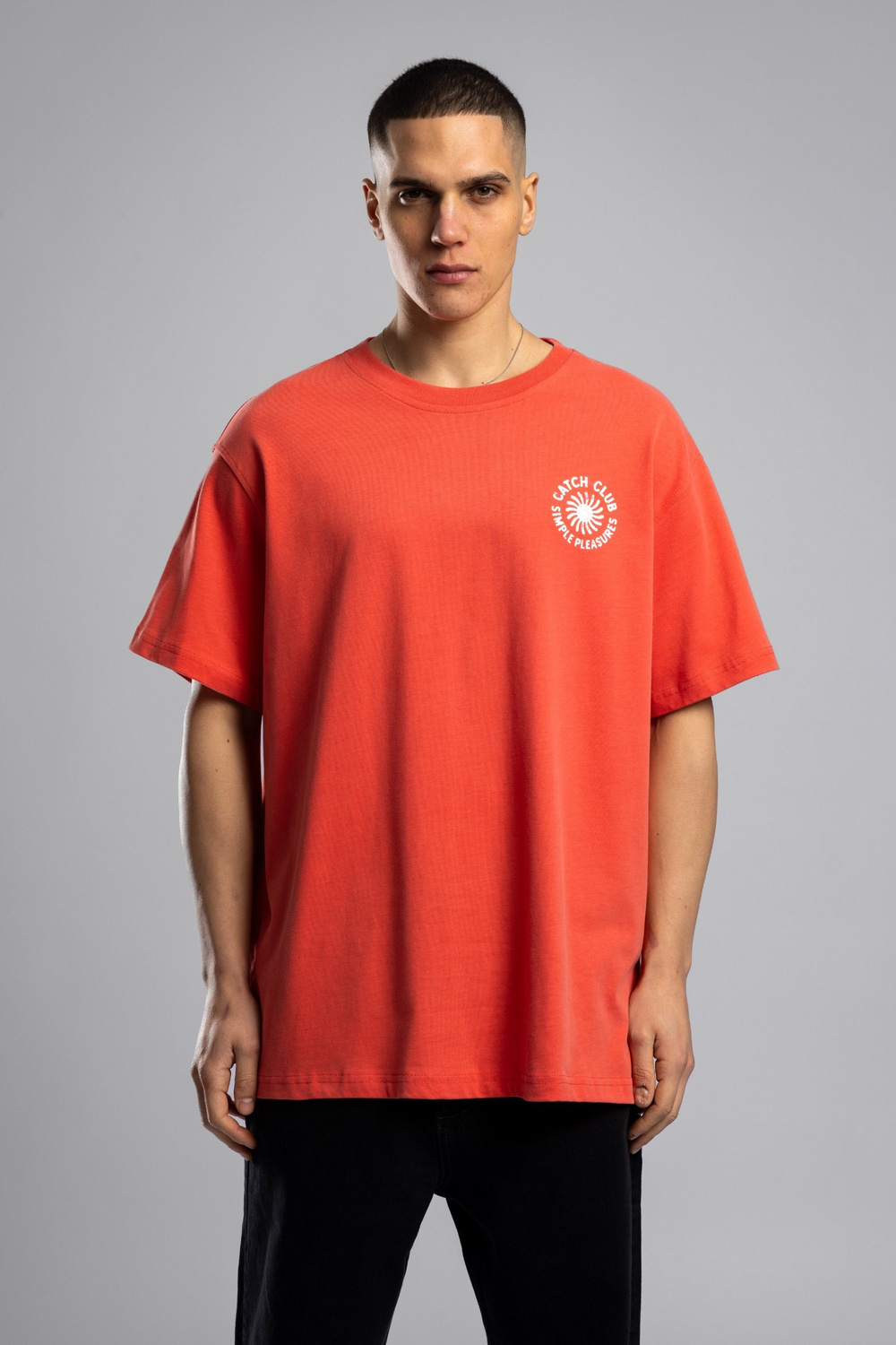 Wholesale Mens Orange Printed T-shirt