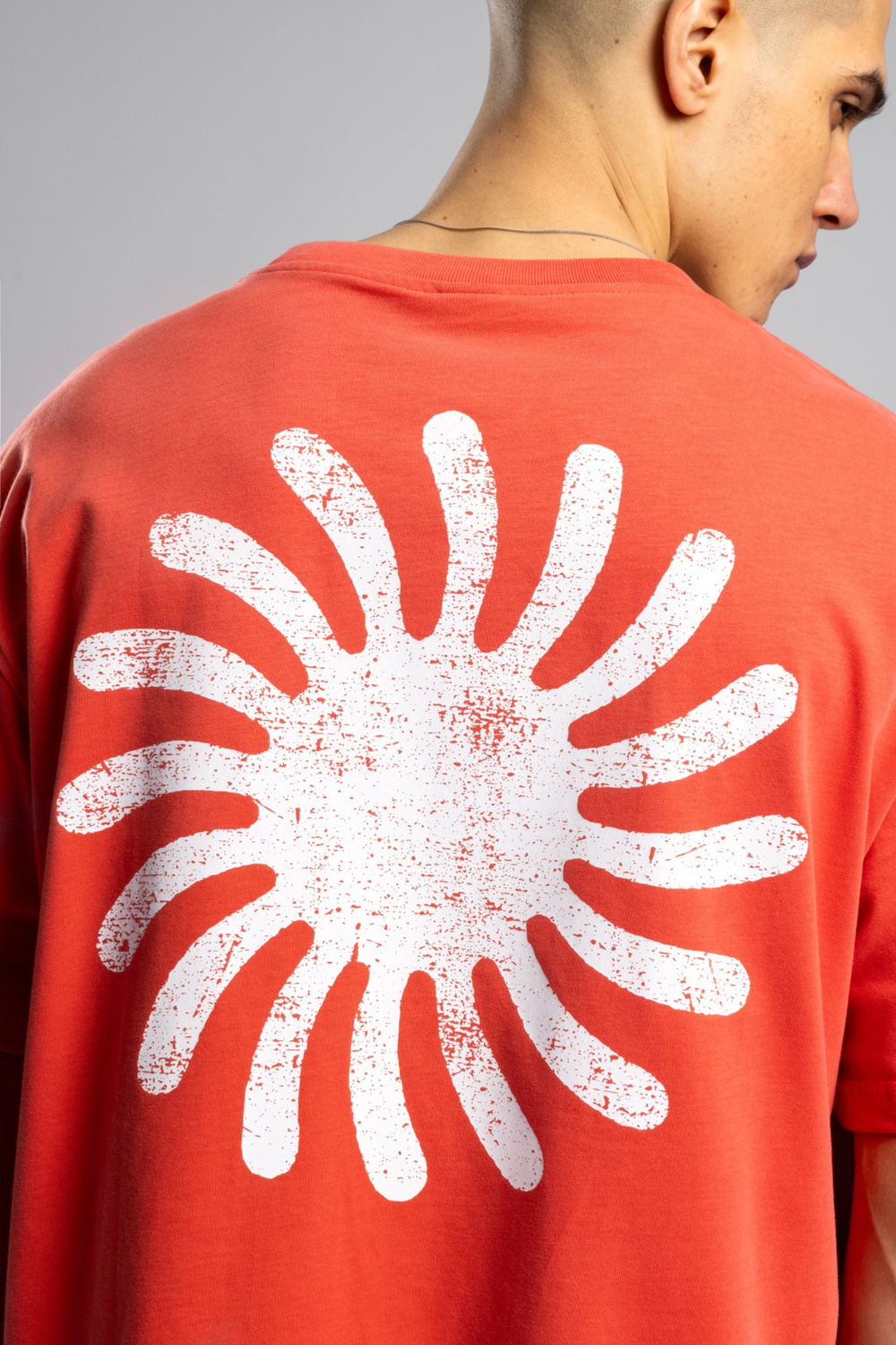 Wholesale Mens Orange Printed T-shirt
