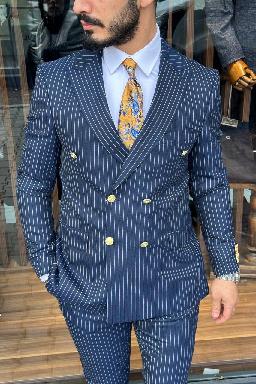Wholesale Men's Parliament Blue Two-Piece Suit 1744W26-017
