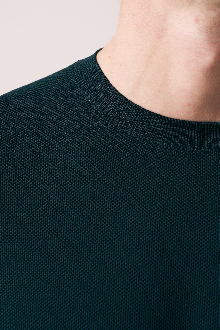 Wholesale Mens Petrol Knit Crew-Neck T-Shirt