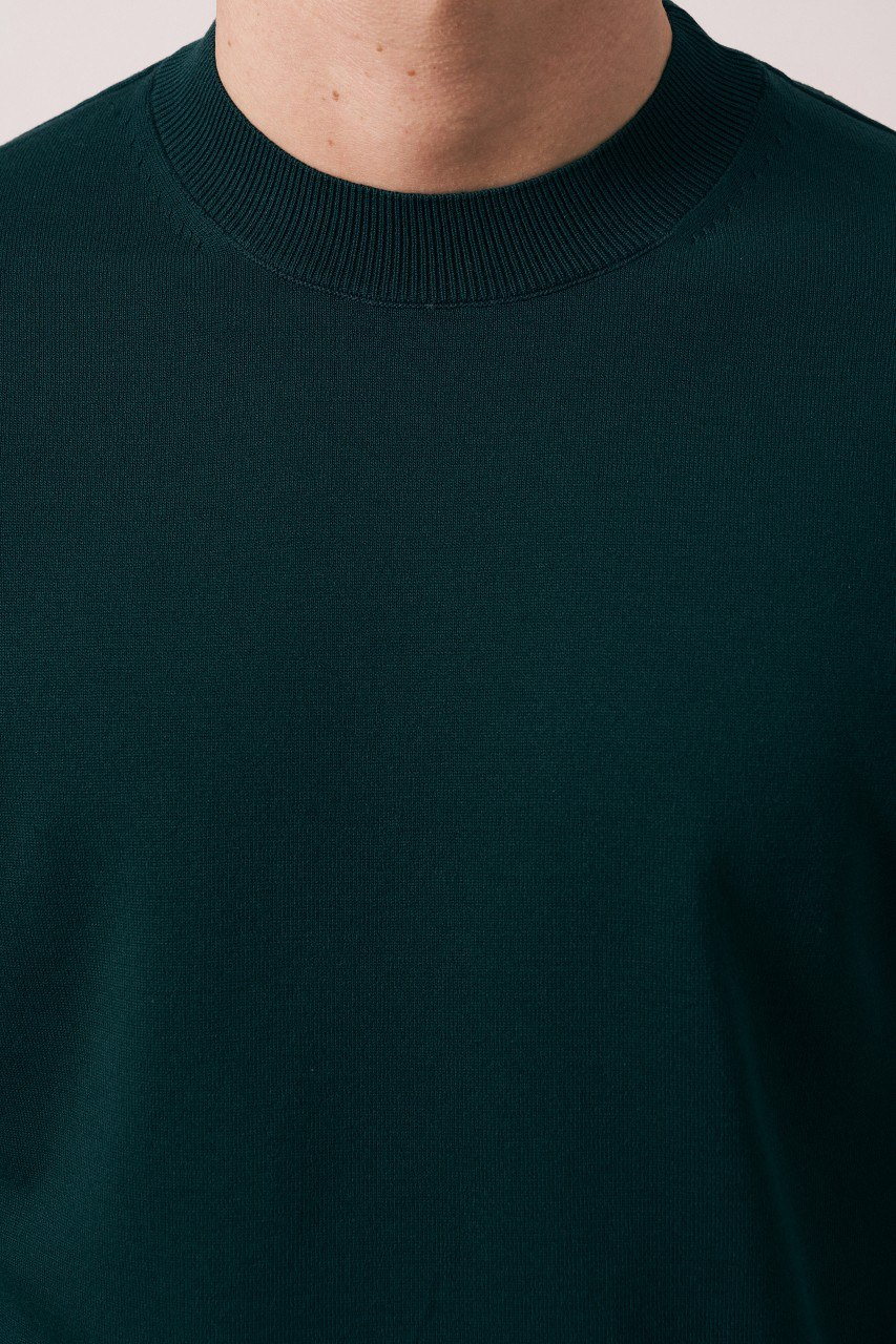 Wholesale Mens Petrol Knit Crew-Neck T-Shirt