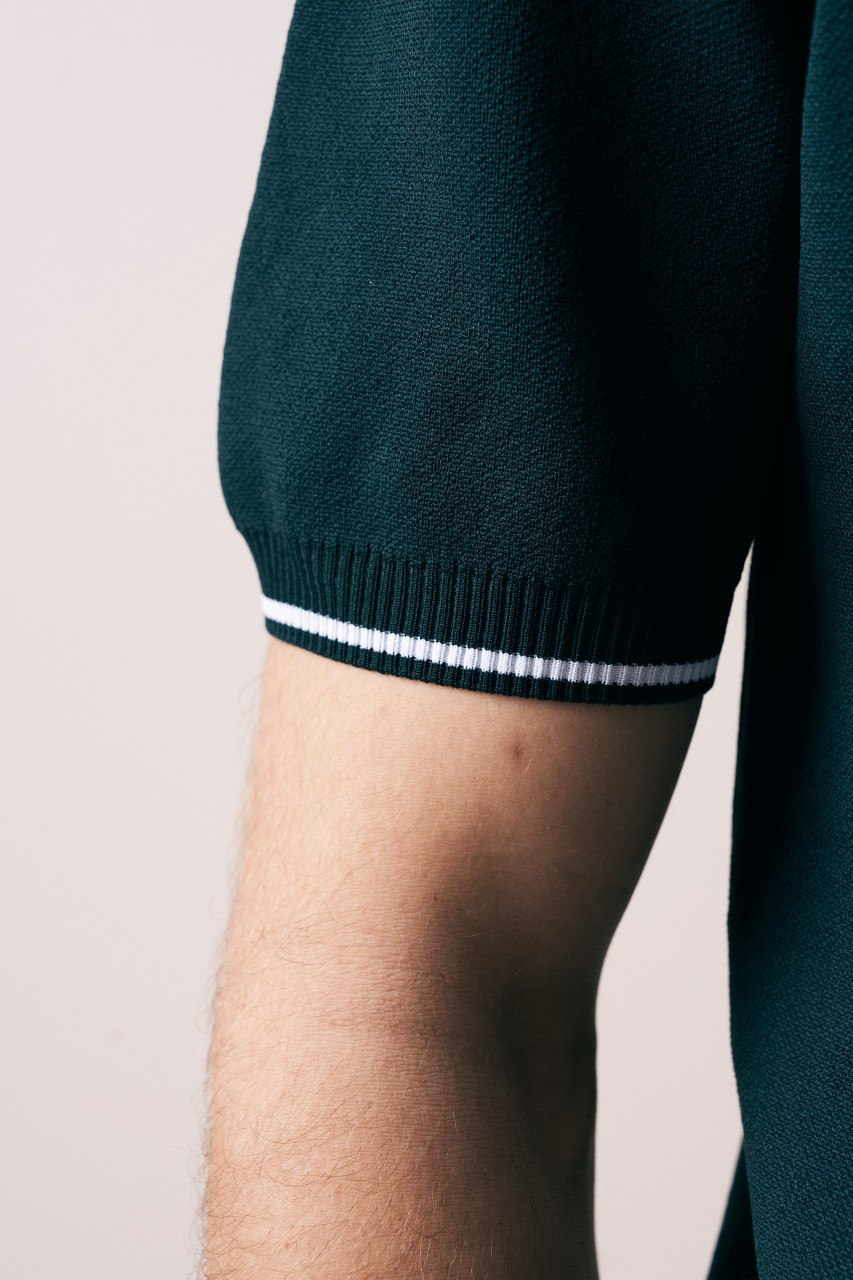 Wholesale Mens Petrol Knit Polo Shirt