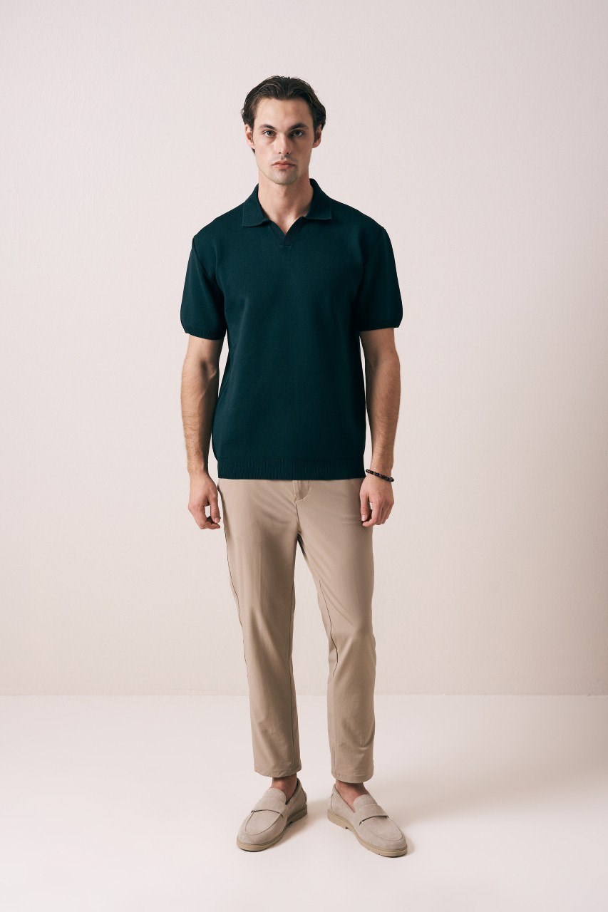 Wholesale Mens Petrol Knit T-Shirt