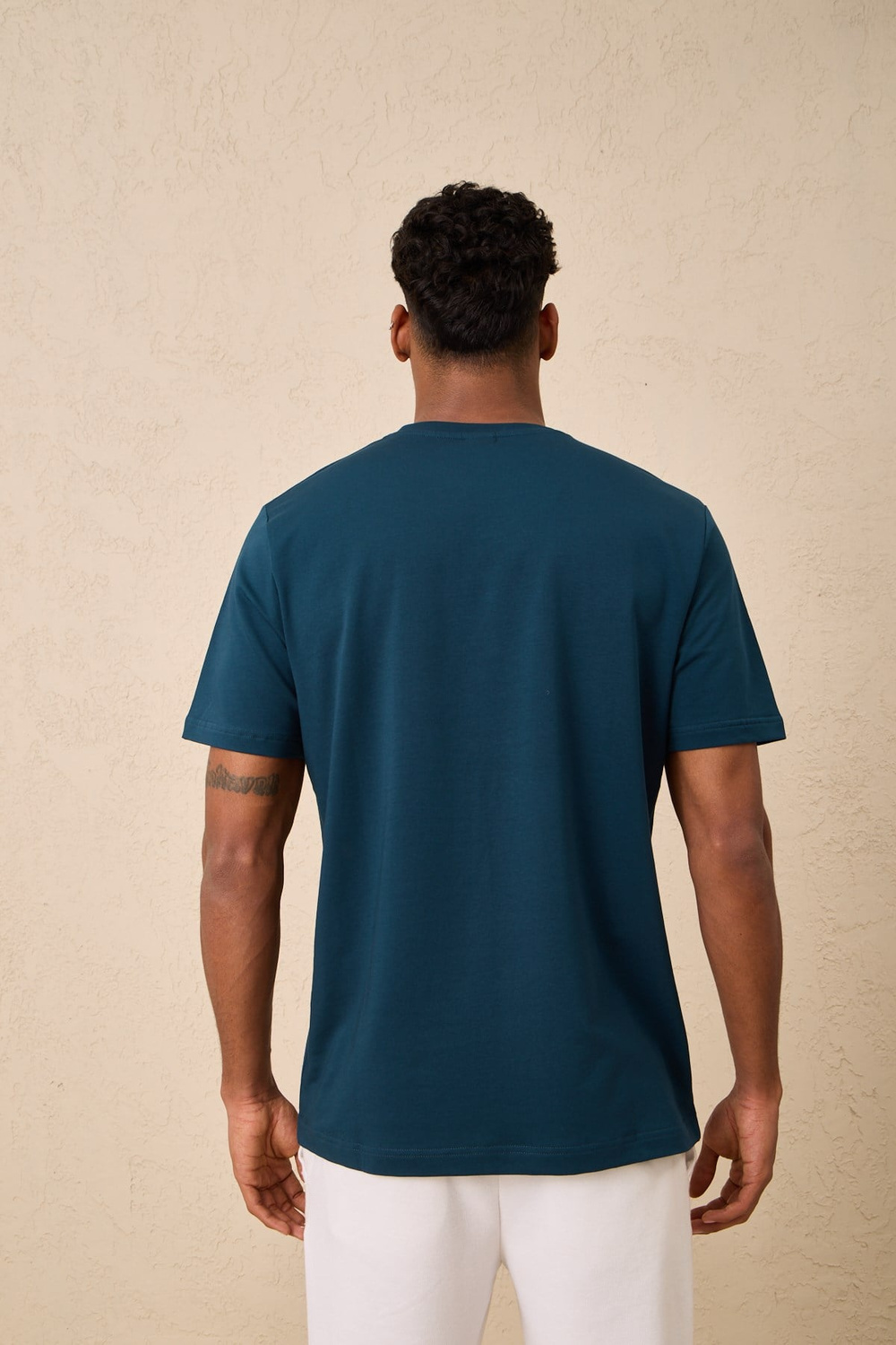 Wholesale Mens Petrol Regular Fit Printed French Terry T-Shirt