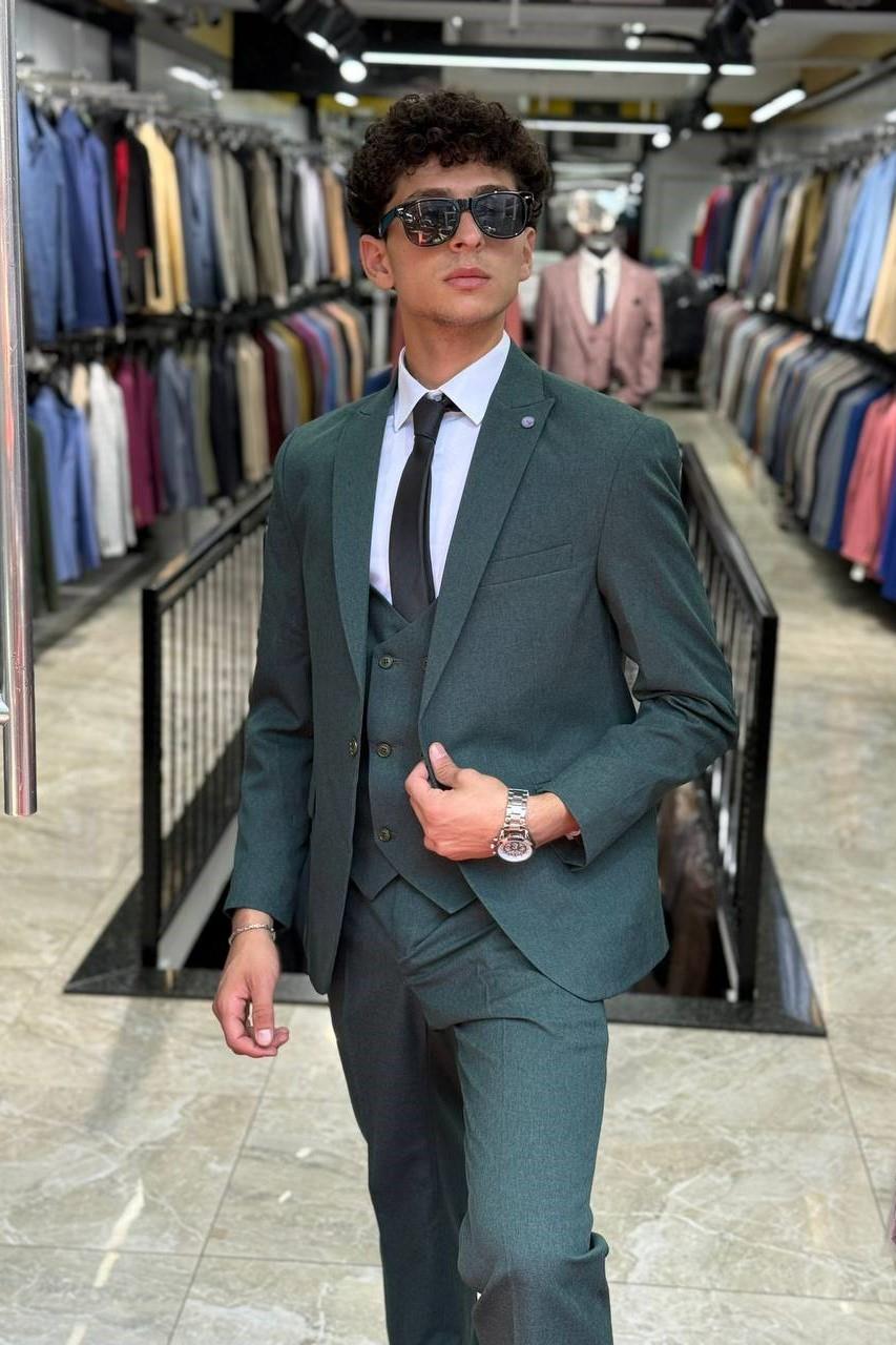 Wholesale Men's Petrol Three-Piece Suit 1701W26-062