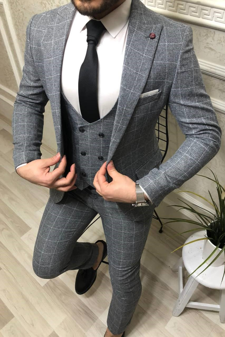 Wholesale Men's Petrol Three-Piece Suit 1701W26-076
