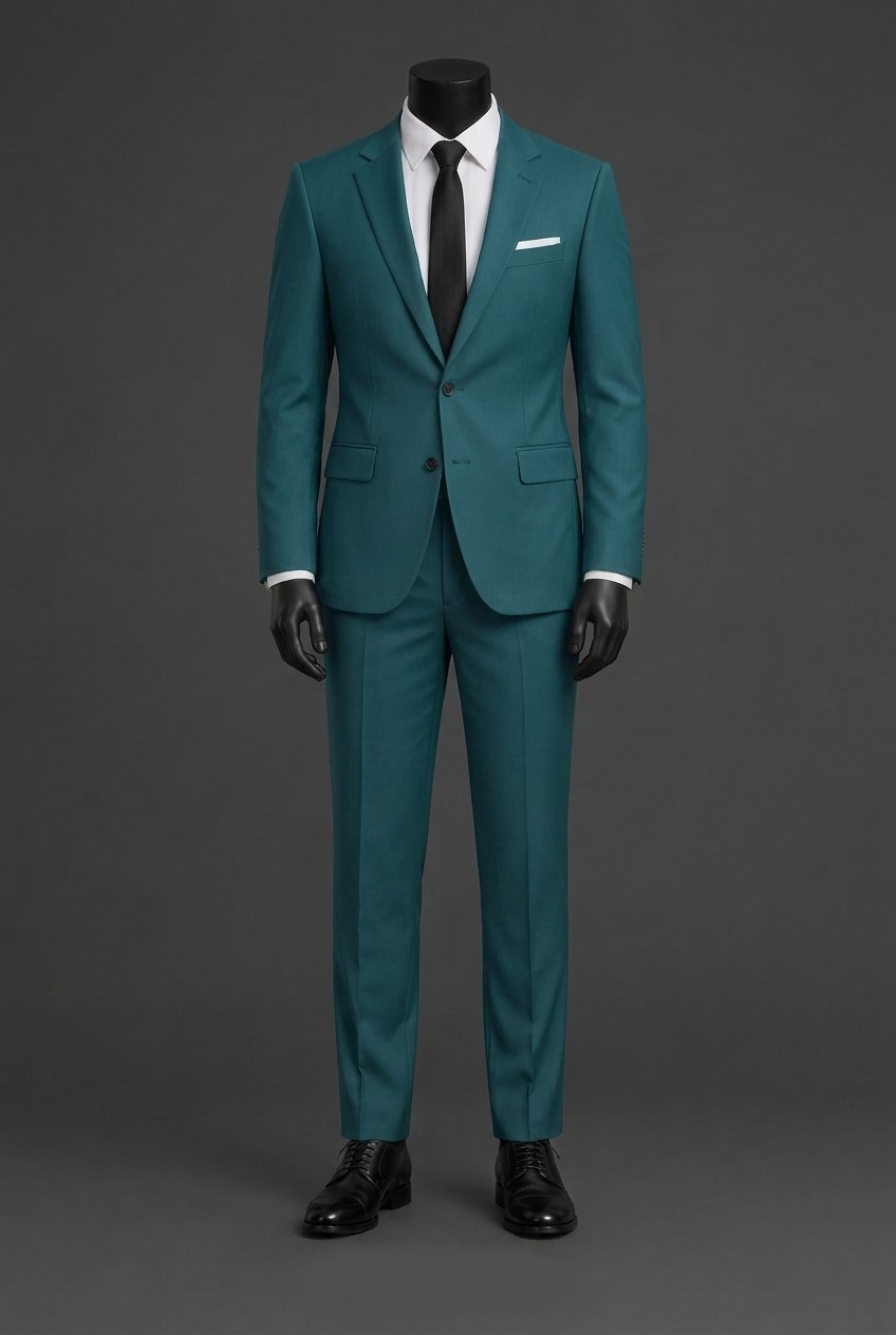 Wholesale Men's Petrol Two-Piece Suit 1701-122