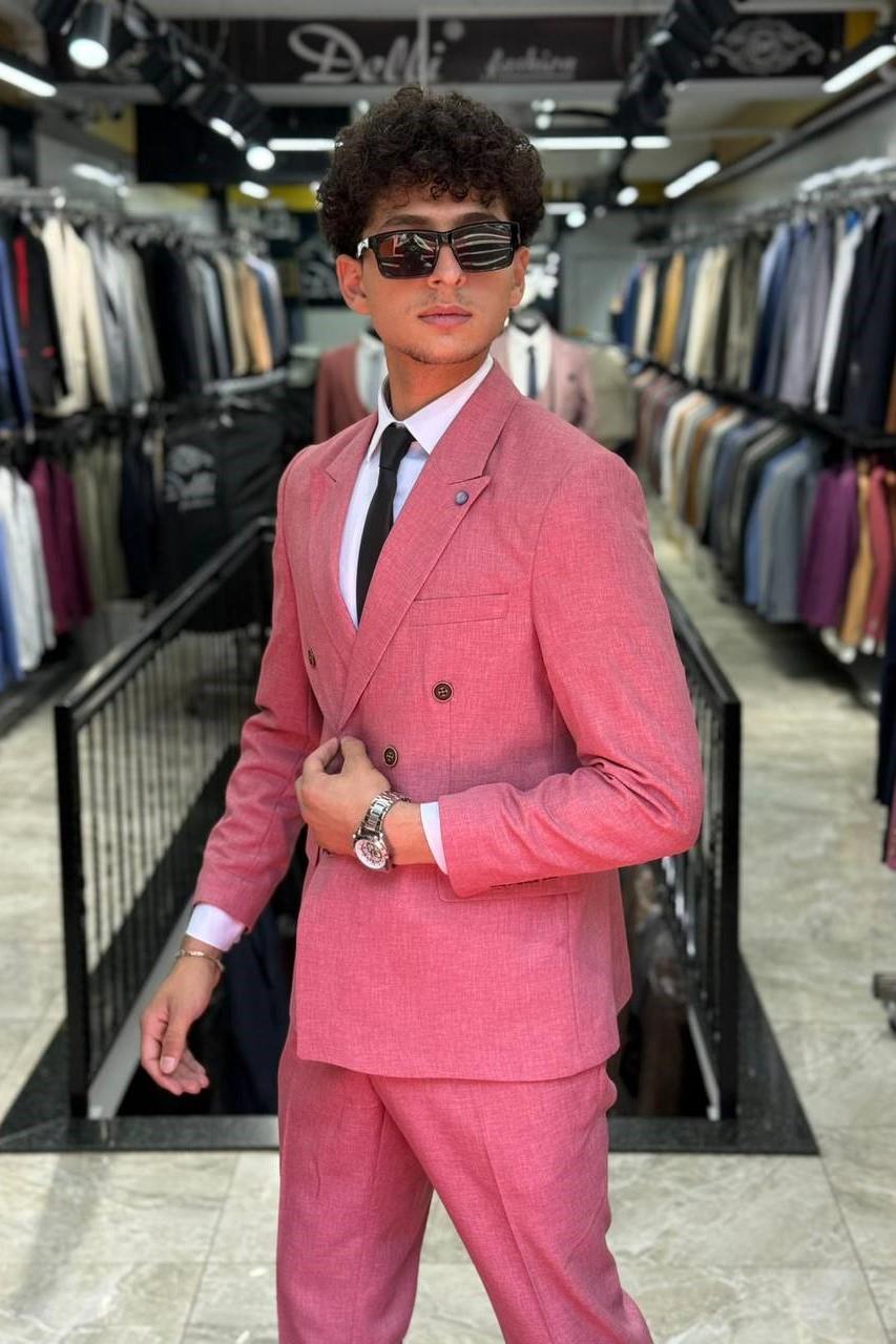 Wholesale Men's Pink Two-Piece Suit 1701W26-058