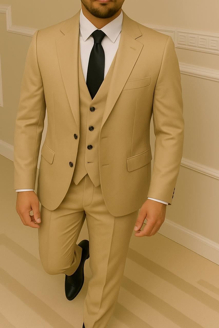 Wholesale Men's Saffron Three-Piece Suit 1701W26-040