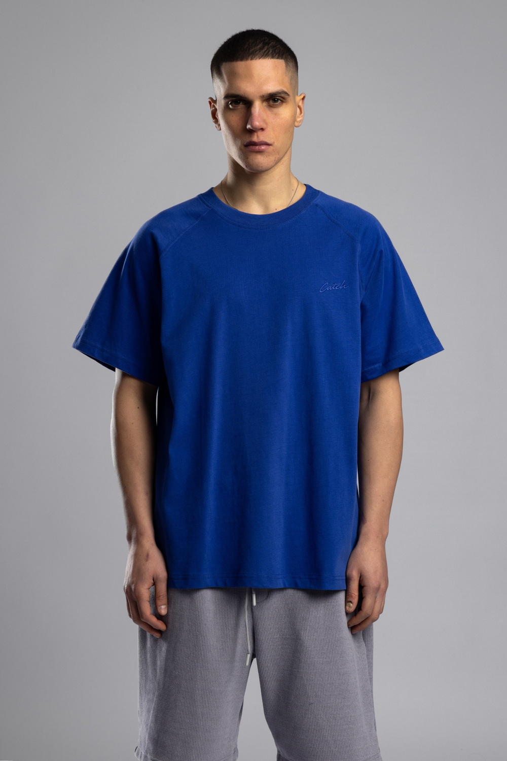 Wholesale Mens Sax Blue Basic T-shirt