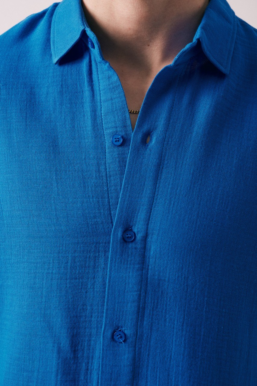 Wholesale Mens Sax Blue Shirt