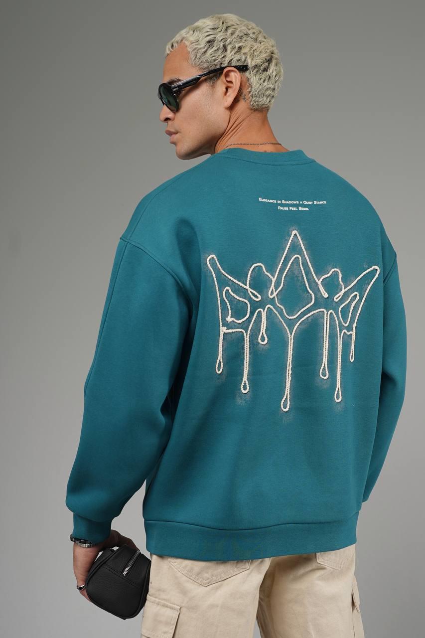 Wholesale Mens Sea Blue Oversized Sweatshirt 