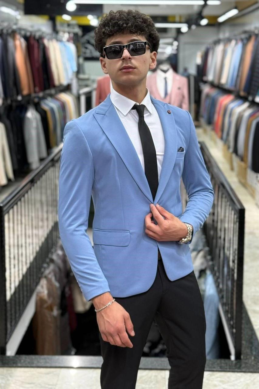 Wholesale Men's Sky Blue Blazer Jacket 1701W26-050