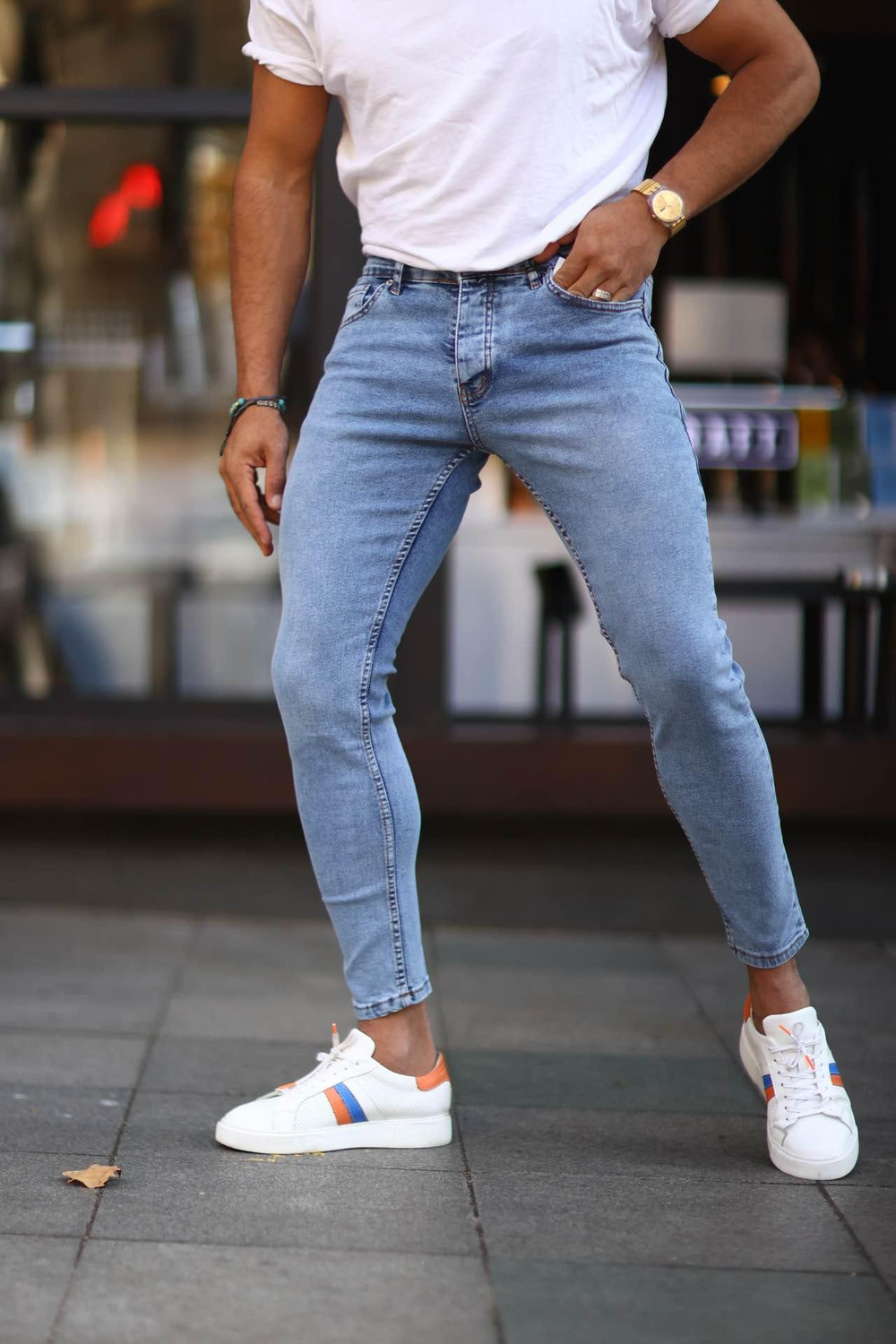 Wholesale Mens Sky Blue Slim Fit Jeans