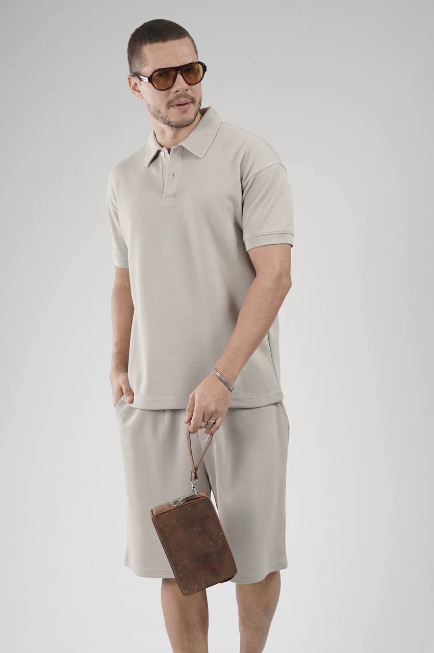 Wholesale Mens Stone T-Shirt and Shorts Set