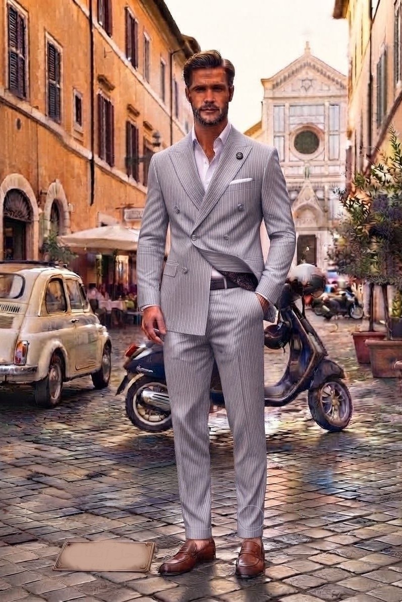 Wholesale Men's Stone Two-Piece Suit 1701-138