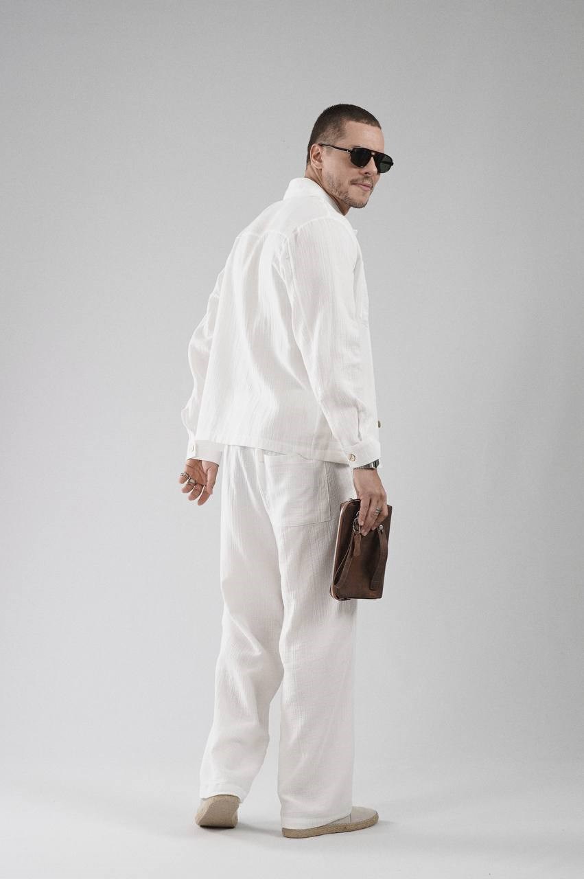 Wholesale Mens White Shirt and Pants Set