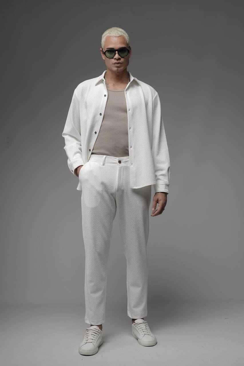 Wholesale Mens White Shirt and Trouser Suit