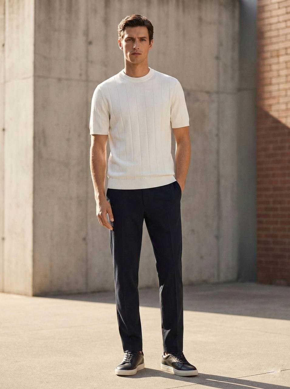 Wholesale Men's White T-Shirt 1610W26-28168
