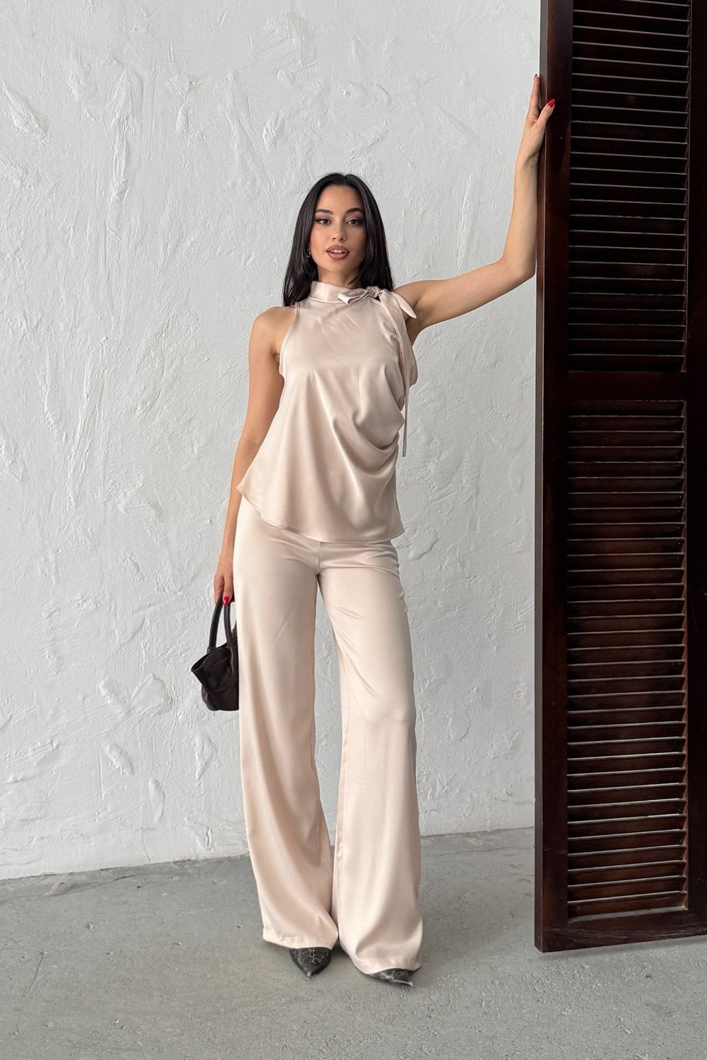 Wholesale Stone Satin Trousers