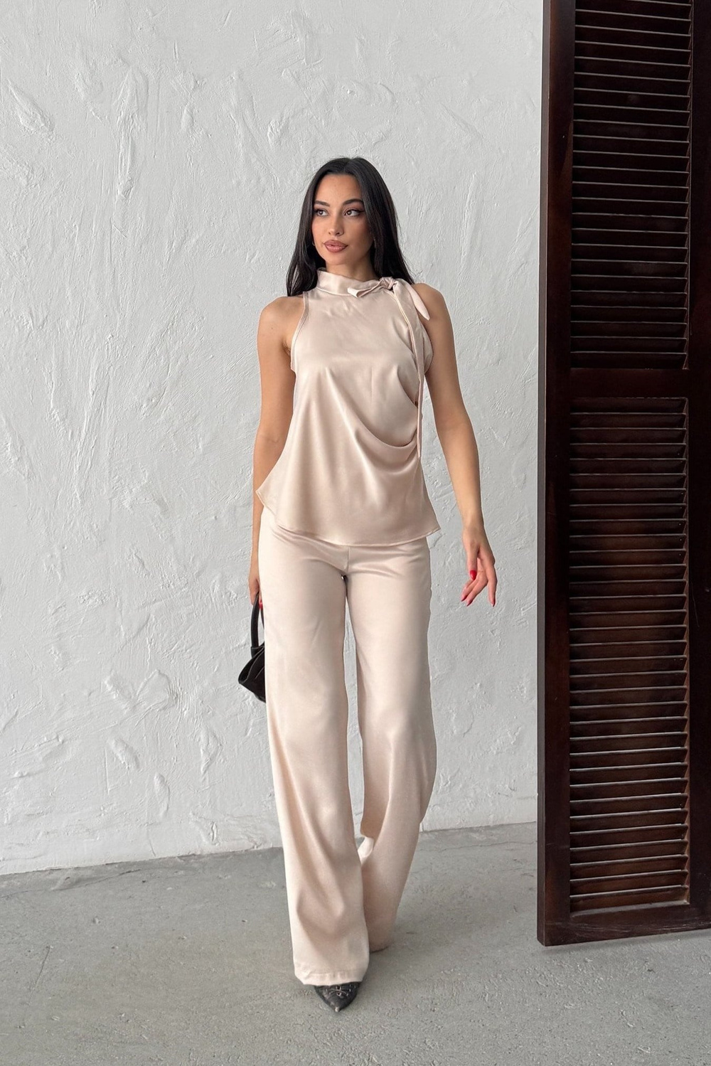 Wholesale Stone Satin Trousers