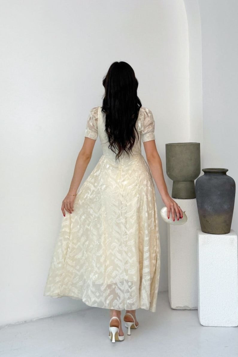 Wholesale Stone Tulle Maxi Dress