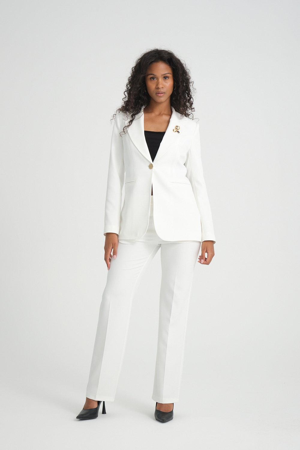 Wholesale Womens White Plus Size Two-Piece Suit 