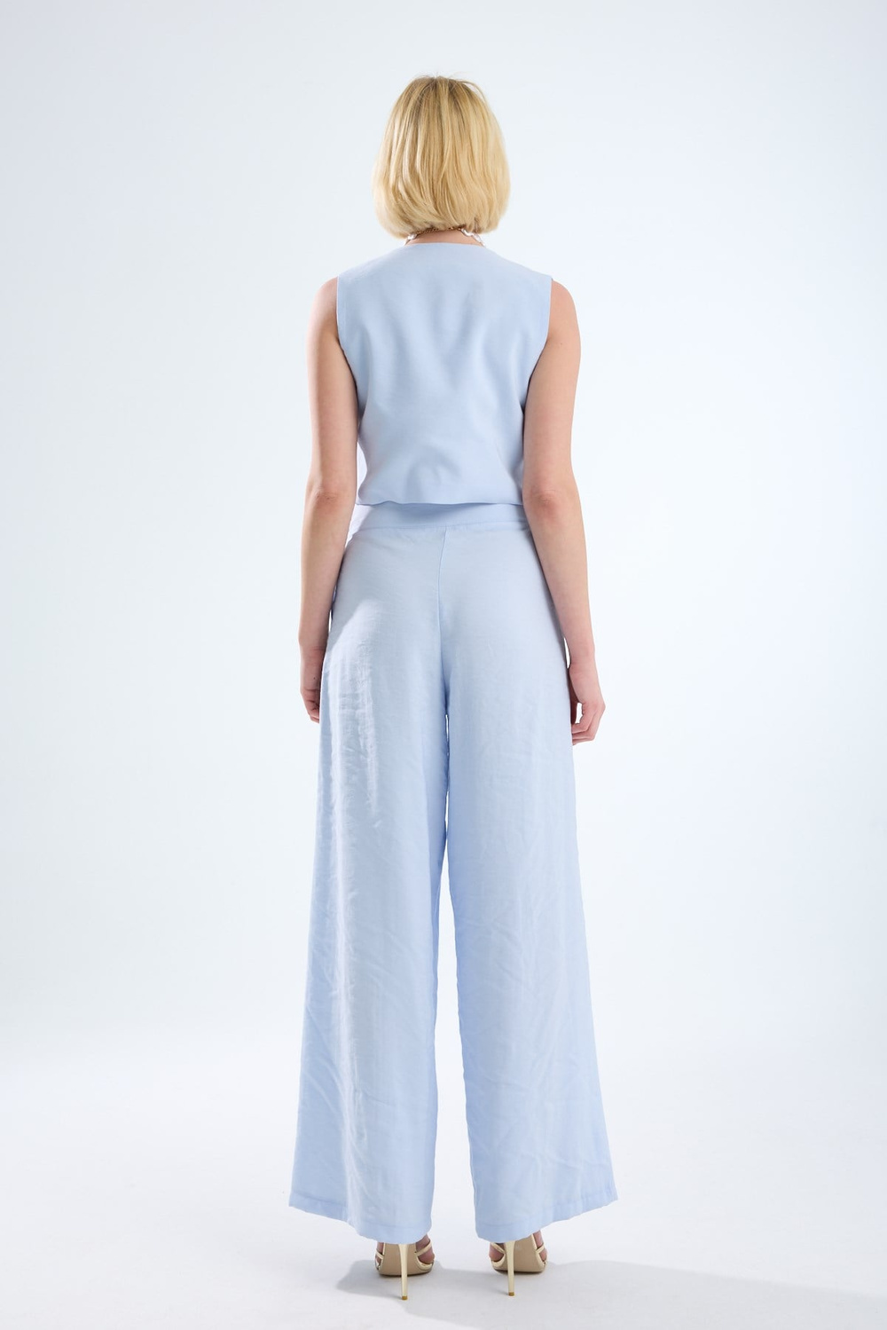 Wholesale Womens Baby Blue Blouse and Pants Suit